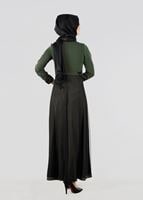 Vêtements hijab KAKI T 9573 Funda-Tül Detaylı Abiye Elbise