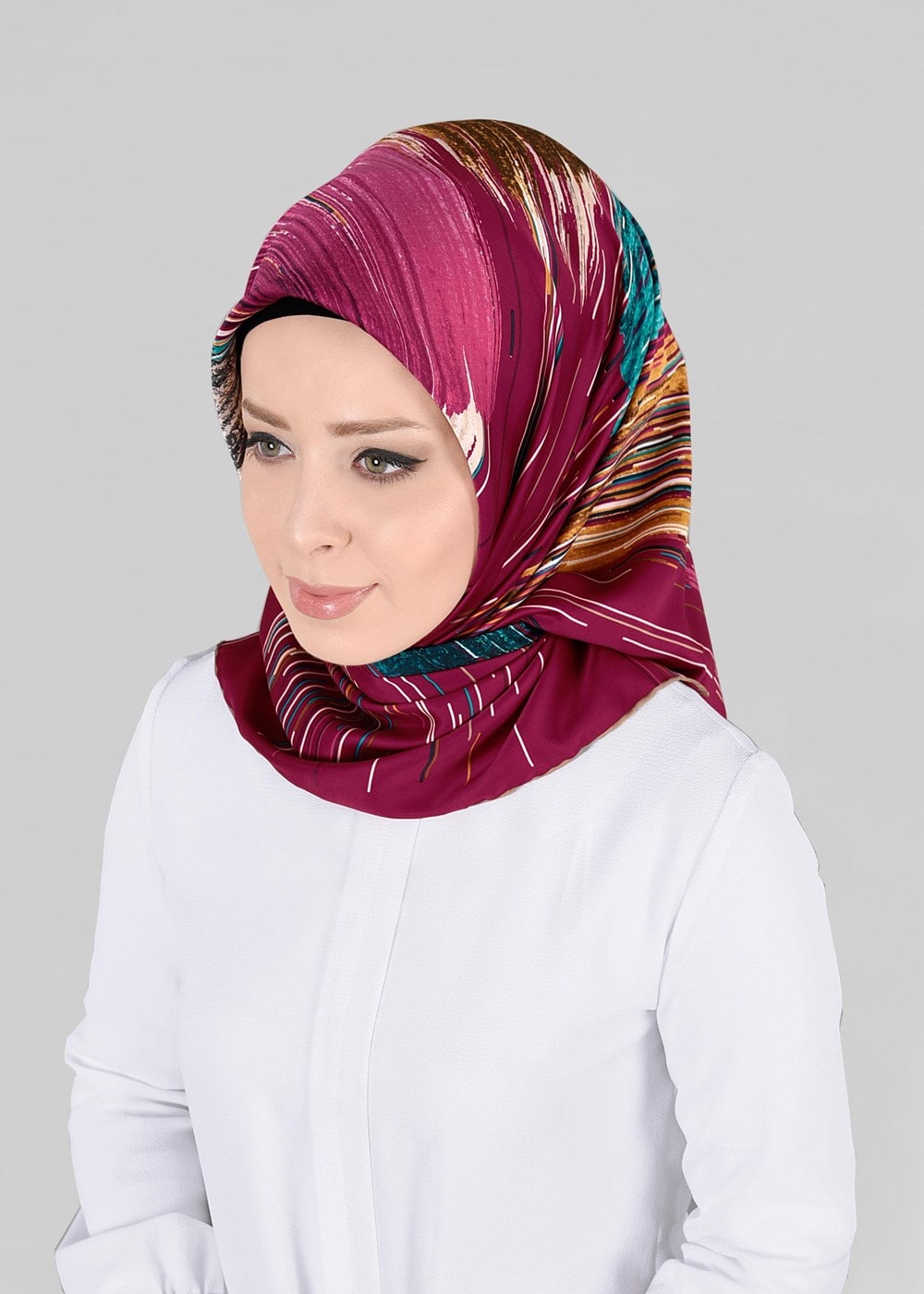 Tesettür giyim MOR T 12795-01  ALVİNA DESENLİ EŞARP