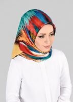 Tesettür giyim MAVİ T 12843 ALVİNA DESENLİ EŞARP