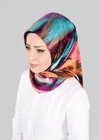 Tesettür giyim PUDRA T 12843 ALVİNA DESENLİ EŞARP