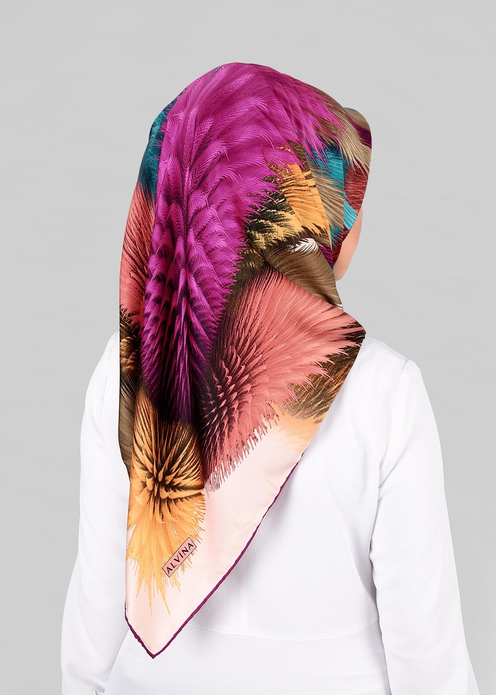 Tesettür giyim PUDRA T 12843 ALVİNA DESENLİ EŞARP