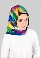 Tesettür giyim KREM T 12843 ALVİNA DESENLİ EŞARP