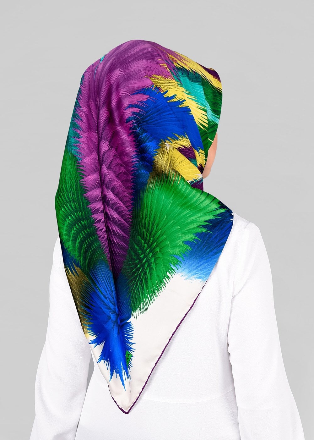 Tesettür giyim KREM T 12843 ALVİNA DESENLİ EŞARP