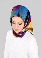 Tesettür giyim KREM T 12843 ALVİNA DESENLİ EŞARP