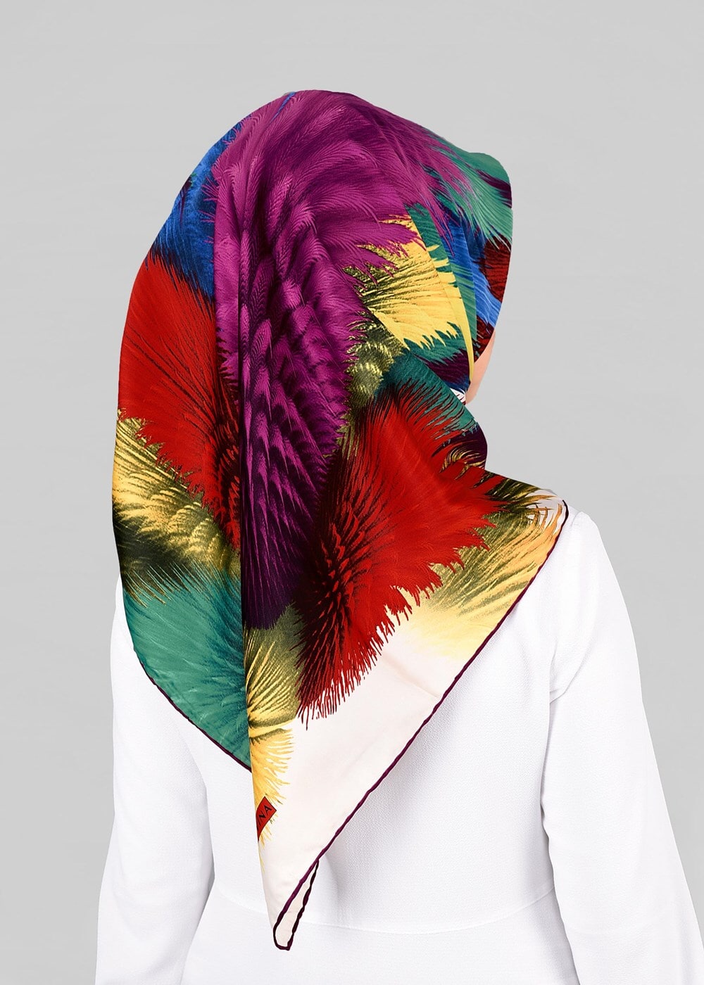 Tesettür giyim KREM T 12843 ALVİNA DESENLİ EŞARP