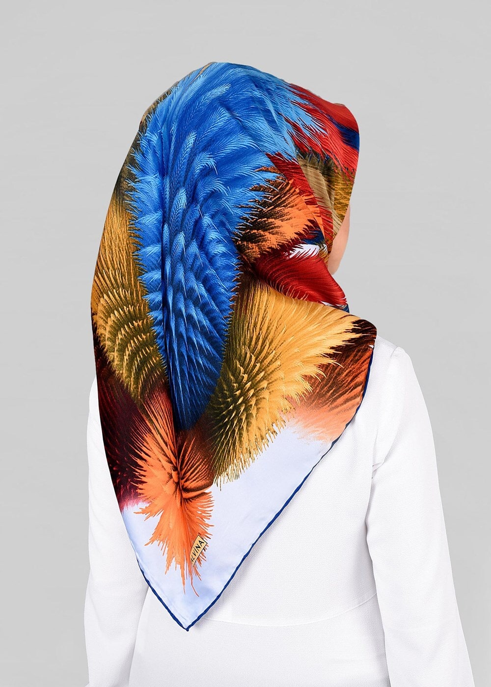 Tesettür giyim MAVİ T 12843 ALVİNA DESENLİ EŞARP