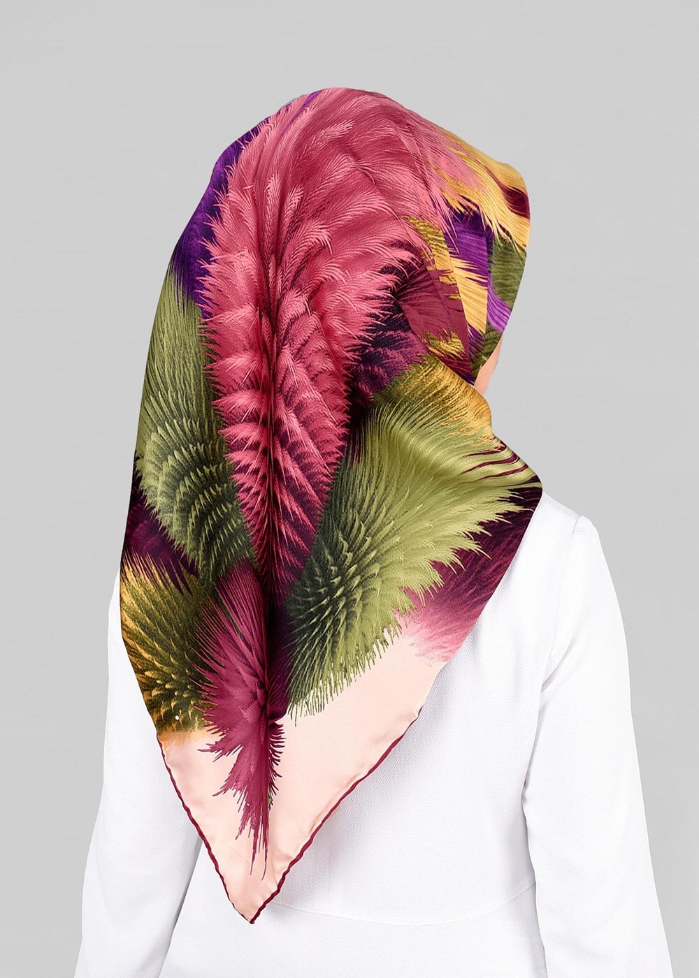 Tesettür giyim PUDRA T 12843 ALVİNA DESENLİ EŞARP