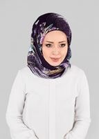 Vêtements hijab POURPRE T 12844 ALVİNA DESENLİ EŞARP