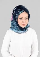 Tesettür giyim LACİVERT T 12844 ALVİNA DESENLİ EŞARP