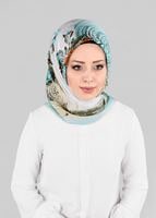 Tesettür giyim KREM T 12844 ALVİNA DESENLİ EŞARP