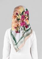 Tesettür giyim YEŞİL T 12844 ALVİNA DESENLİ EŞARP