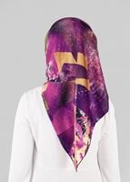 Tesettür giyim FUŞYA T 12845 ALVİNA DESENLİ EŞARP