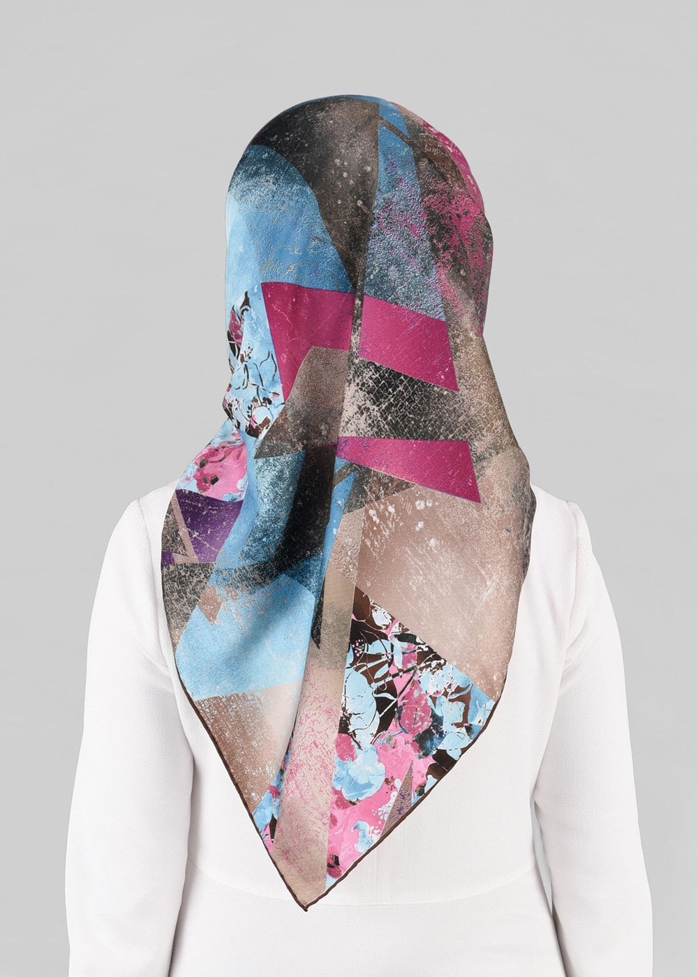 Tesettür giyim KAHVE T 12845 ALVİNA DESENLİ EŞARP