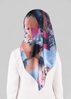 Tesettür giyim MAVİ T 12845 ALVİNA DESENLİ EŞARP