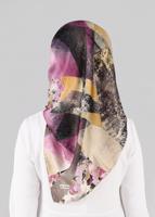 Tesettür giyim PUDRA T 12845 ALVİNA DESENLİ EŞARP