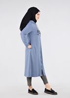 Vêtements hijab BLEU T 89905 Allday- Tesettür Penye Hırka