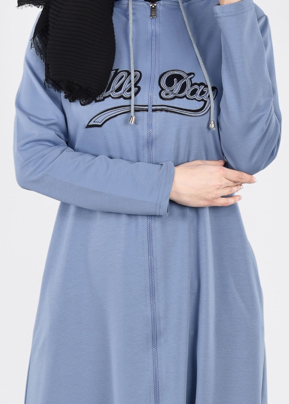 Vêtements hijab BLEU T 89905 Allday- Tesettür Penye Hırka