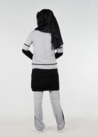 Vêtements hijab NOIR T 8431 Çiçek Baskılı 2′li Eşofman Taıkım-Bwest