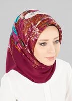 Tesettür giyim MOR T 12779 ALVİNA DESENLİ EŞARP
