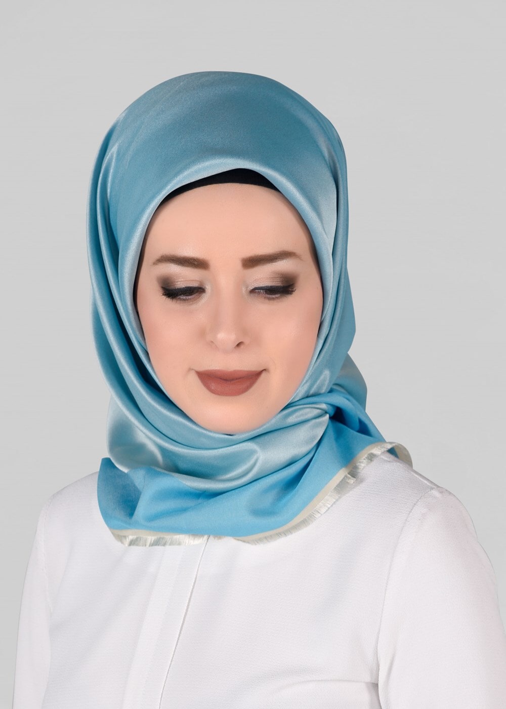 Hijab clothing BLUE T 74010 YASEMİN EŞARP-PİRAMİT
