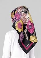 Tesettür giyim SİYAH T 12800-1 ALVİNA DESENLİ EŞARP