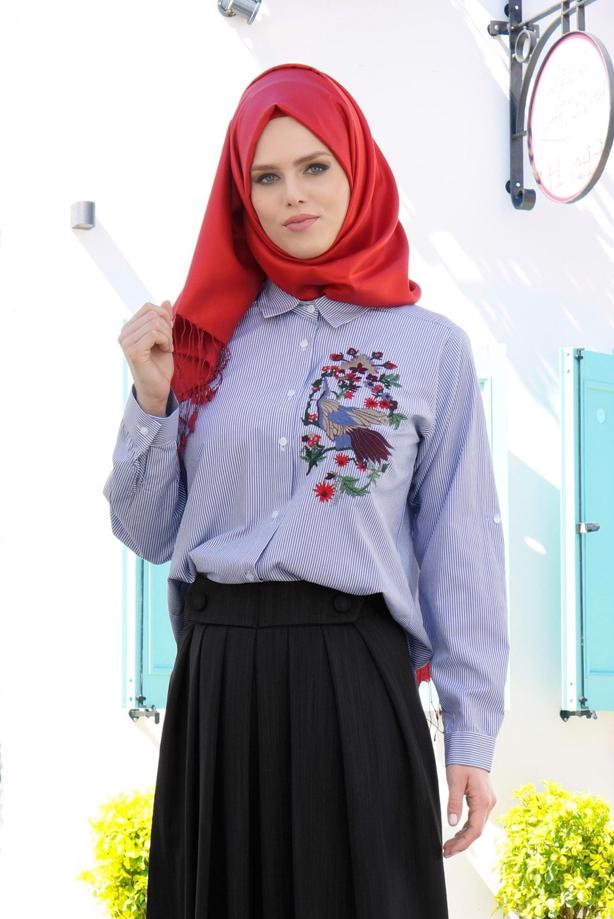 Vêtements hijab  T 0614 Işıl Lıfe-Piliseli Etek - TRENDTESETTÜR
