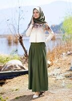 Hijab clothing KHAKI T 0614 Işıl Lıfe-Piliseli Etek