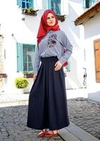 Hijab clothing NAVY BLUE T 0614 Işıl Lıfe-Piliseli Etek