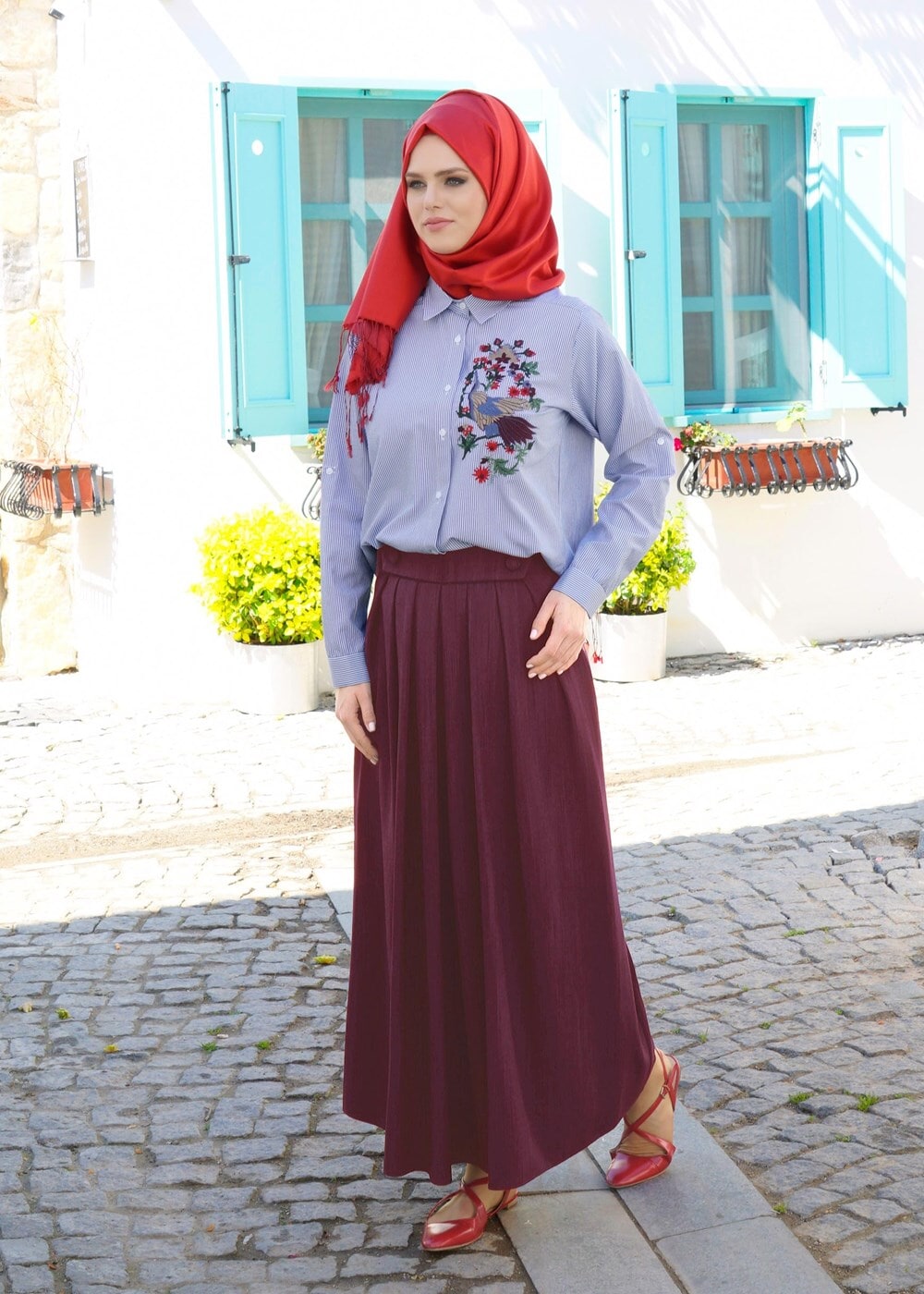 Vêtements hijab PRUNE T 0614 Işıl Lıfe-Piliseli Etek
