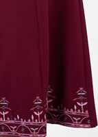 Tesettür giyim BORDO T 664 Nakış Detaylı Etek- İşler Collection