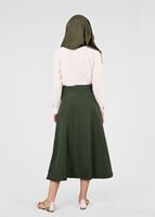 Tesettür giyim HAKİ T 664 Nakış Detaylı Etek- İşler Collection