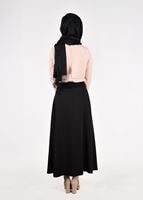 Tesettür giyim SİYAH T 693 Dantel Detaylı Etek-İşler Collection