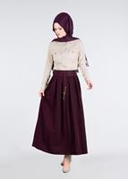 Tesettür giyim MOR T 693 Dantel Detaylı Etek-İşler Collection