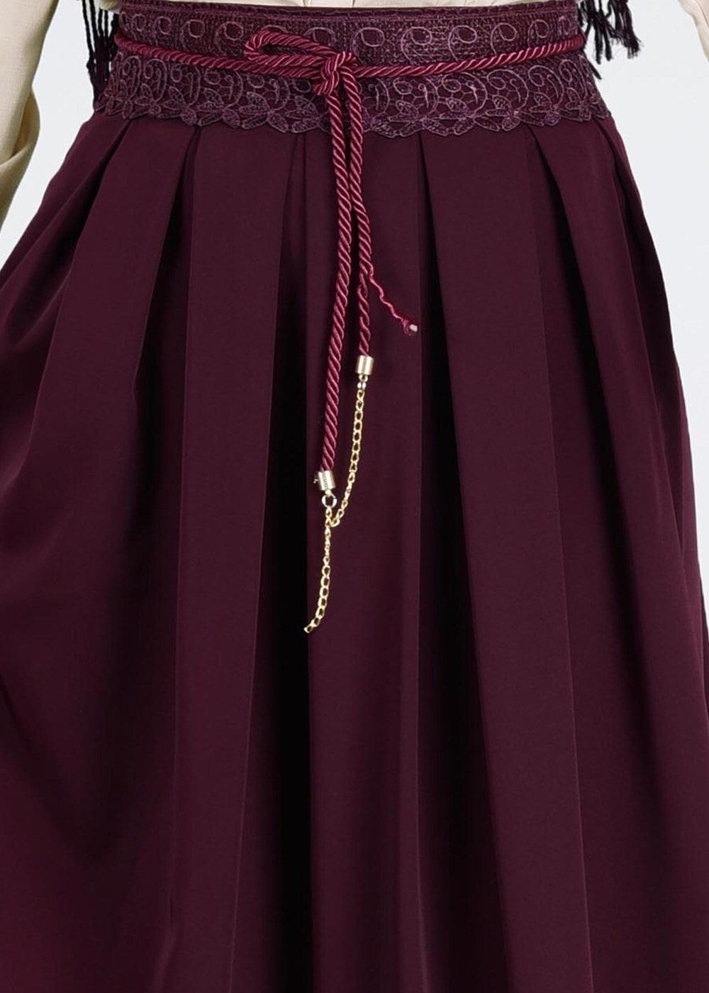 Tesettür giyim MOR T 693 Dantel Detaylı Etek-İşler Collection