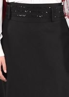 Tesettür giyim SİYAH T 793 Kuşak Kısmı Pul Detaylı Etek-İşler Collection