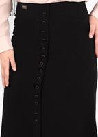 Vêtements hijab NOIR T 2814 Işıl Lıfe- Önden Düğmeli Etek