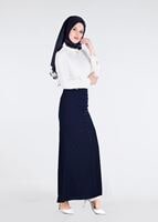 Hijab clothing NAVY BLUE T 2814 Işıl Lıfe- Önden Düğmeli Etek