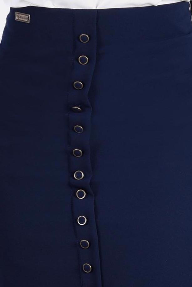 Vêtements hijab  T 2814 Işıl Lıfe- Önden Düğmeli Etek - TRENDTESETTÜR