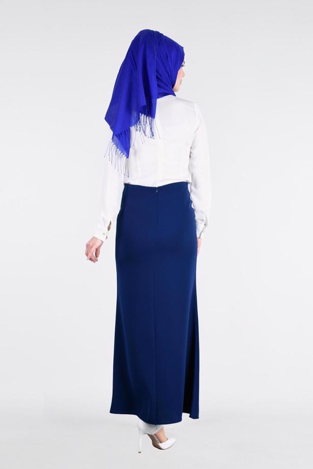 Vêtements hijab  T 2814 Işıl Lıfe- Önden Düğmeli Etek - TRENDTESETTÜR