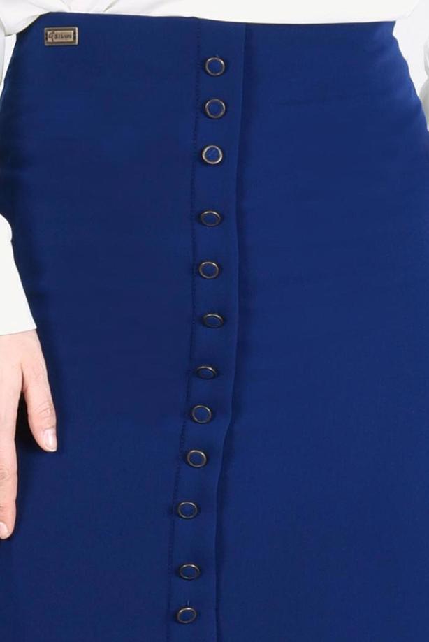 Vêtements hijab  T 2814 Işıl Lıfe- Önden Düğmeli Etek - TRENDTESETTÜR