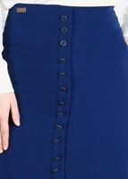 Hijab clothing NAVY BLUE T 2814 Işıl Lıfe- Önden Düğmeli Etek