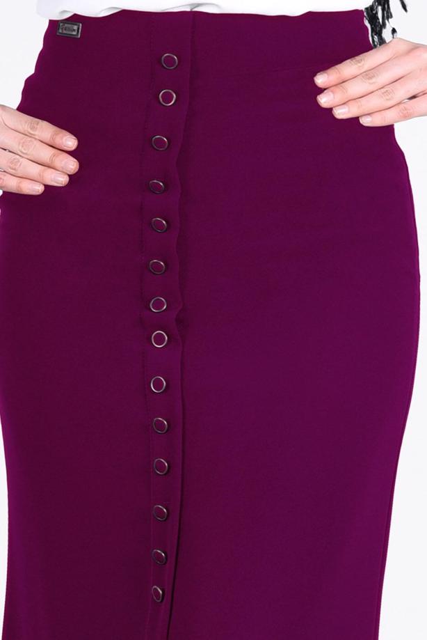 Vêtements hijab  T 2814 Işıl Lıfe- Önden Düğmeli Etek - TRENDTESETTÜR