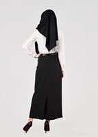 Vêtements hijab NOIR T 3614 Işıl Lıfe-Çizgi Detaylı Etek