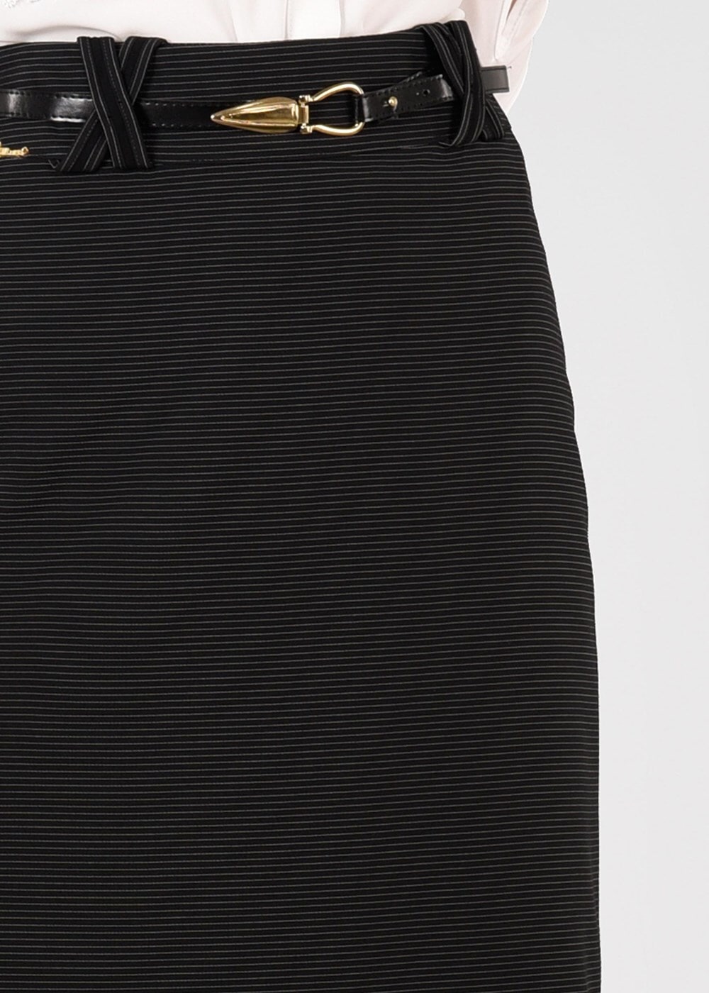 Vêtements hijab NOIR T 3614 Işıl Lıfe-Çizgi Detaylı Etek