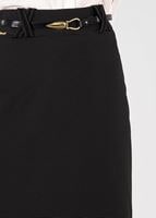 Vêtements hijab NOIR T 3614 Işıl Lıfe-Çizgi Detaylı Etek