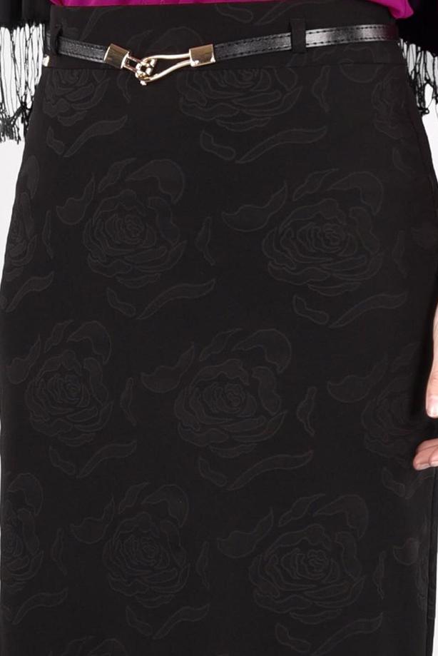 Vêtements hijab  T 3814 Işıl Lıfe-Gül Desenli Etek - TRENDTESETTÜR