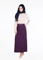 Hijab clothing PURPLE T 3814 Işıl Lıfe-Gül Desenli Etek