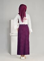 Vêtements hijab FUCHSIA T 3814 Işıl Lıfe-Gül Desenli Etek