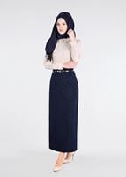 Vêtements hijab BLEU MARINE T 3814 Işıl Lıfe-Gül Desenli Etek
