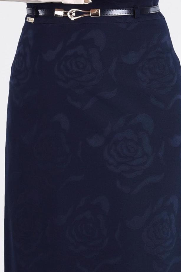 Vêtements hijab  T 3814 Işıl Lıfe-Gül Desenli Etek - TRENDTESETTÜR